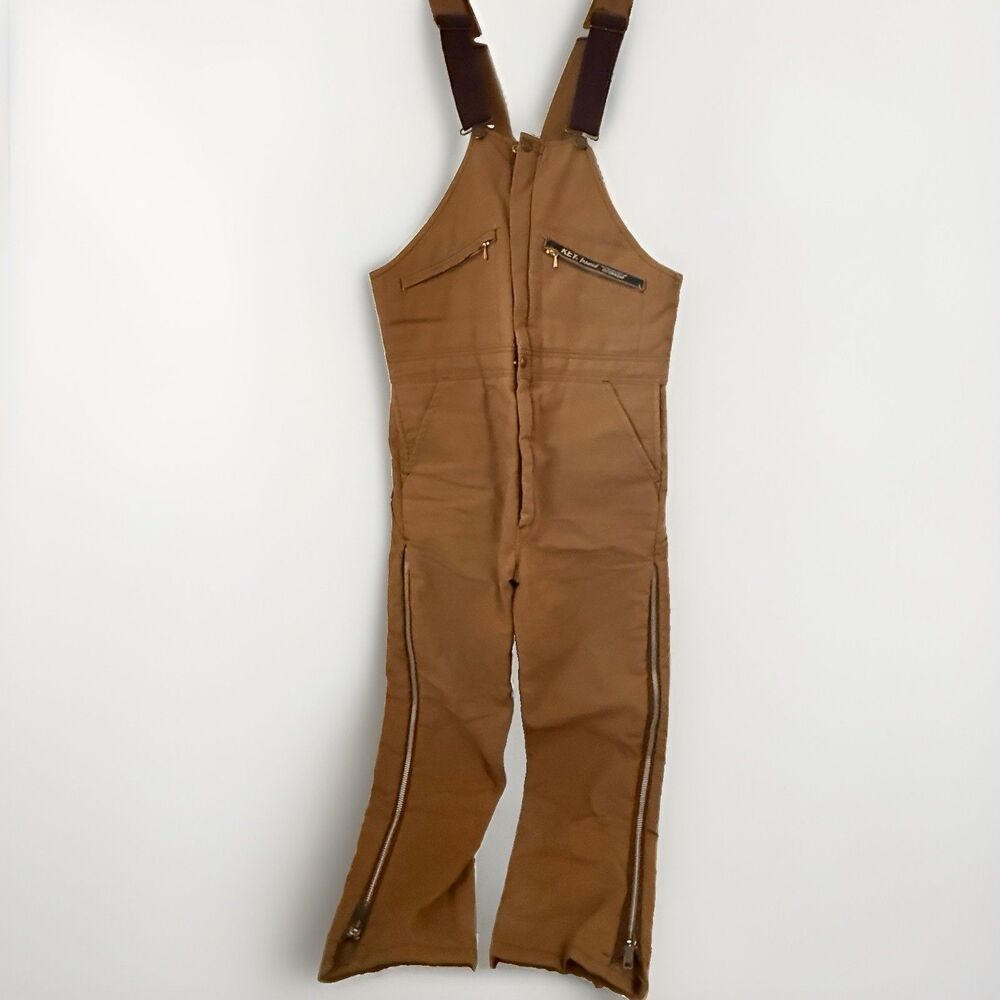 Vintage Key Imperial Bib Overalls Insulated Quilted Lined Work Duck Mens M USA